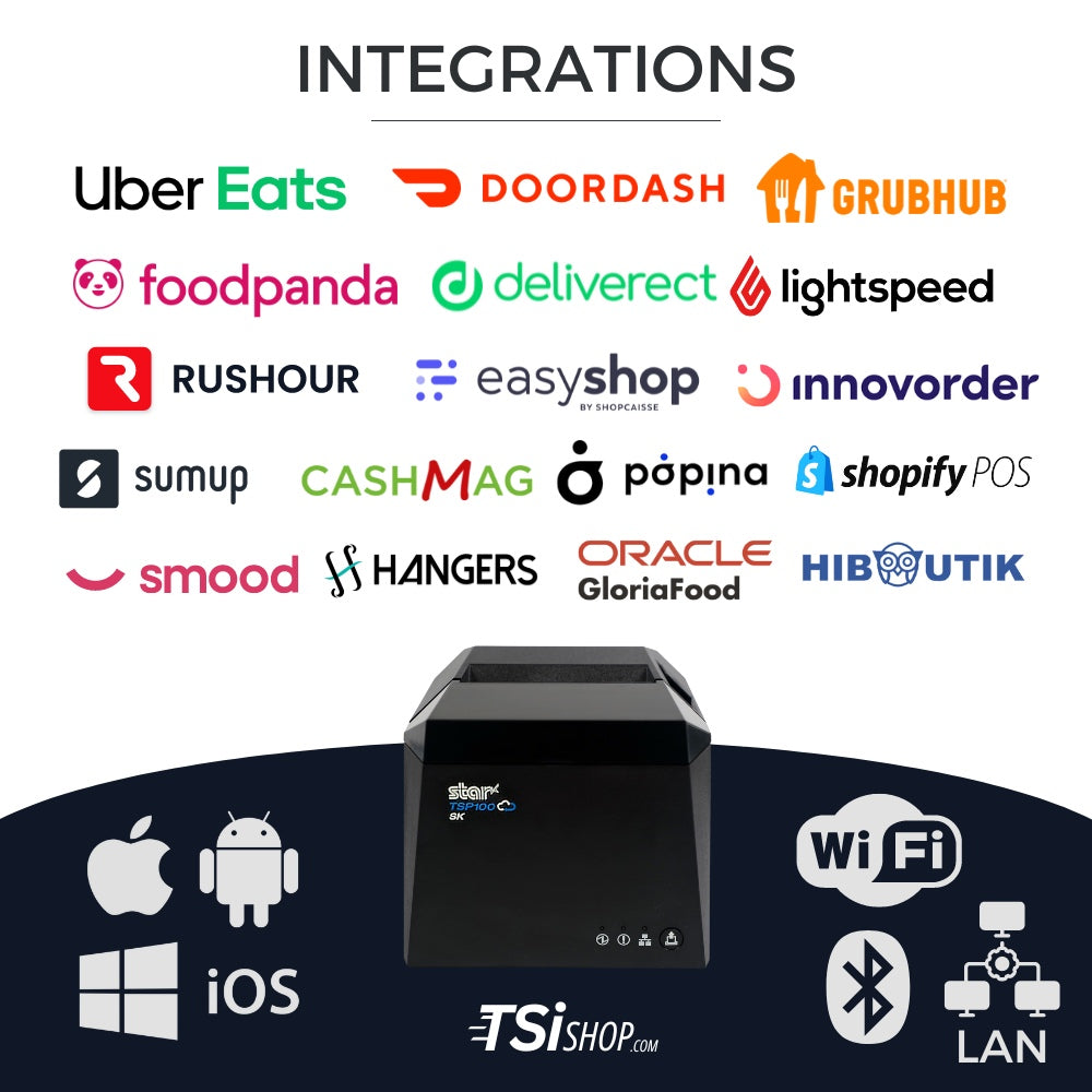 STAR MICRONICS TSP143IV SK WiFi USB Ethernet Android iOS - Linerless labels 40-80mm